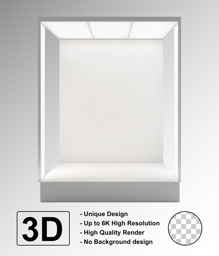 PSD event display booth white mockup