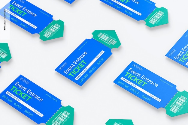 Event Entree Ticket Mockup, Mozaïek