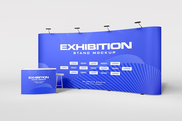 PSD event exhibition display stand mockup isolated