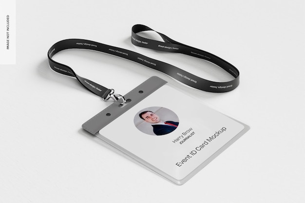 PSD event id card mockup perspective