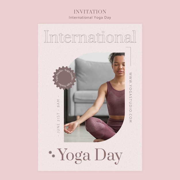 Modello di invito all'evento per la celebrazione della giornata internazionale dello yoga