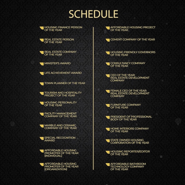 Event schedule