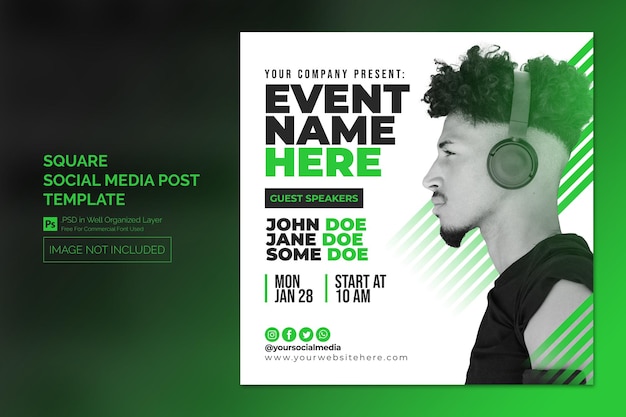 PSD event social media post or square web banner ads template