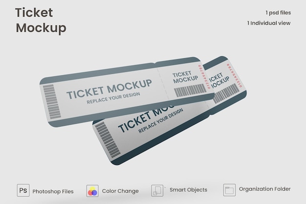 Event tickets mockup isolated