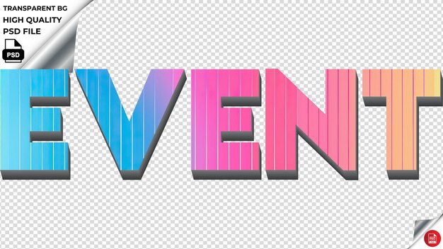 Event typography arcobaleno colorato texture di testo psd transparente