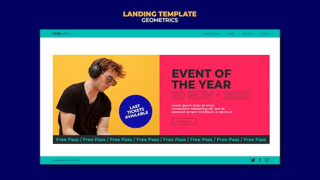 PSD event of the year landing page template