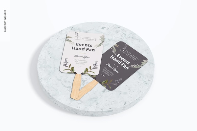 PSD events hand fans mockup, dropped