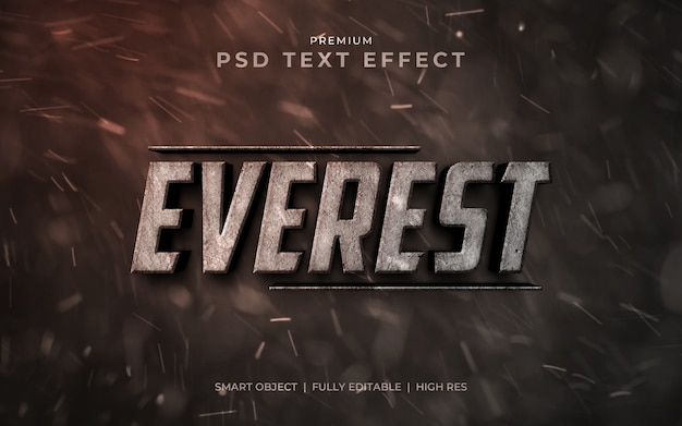 Mockup effetto testo psd everest