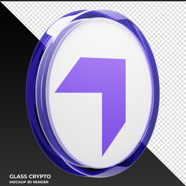 Everscale ever glass crypto coin 3d illustration