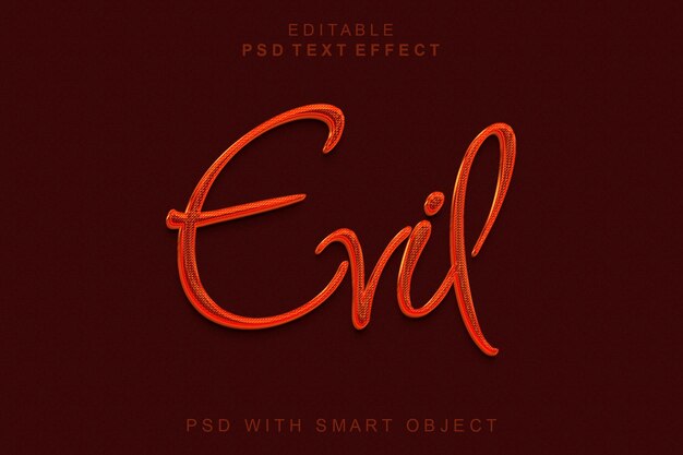 PSD evil 3d tekst stijl effect