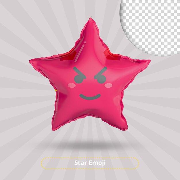 Evil star emoji 3d render download
