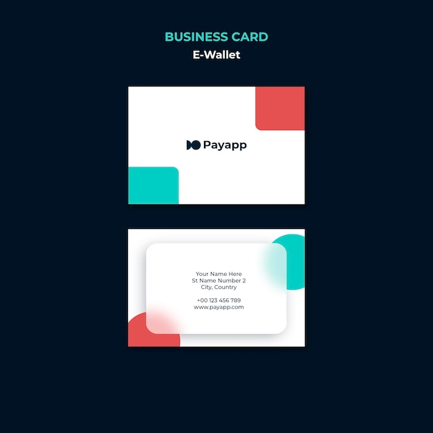 PSD ewallet business card design template