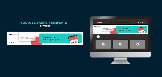 Ewallet youtube banner design template