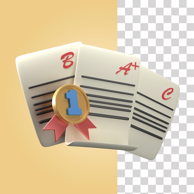 PSD exam result 3d icon