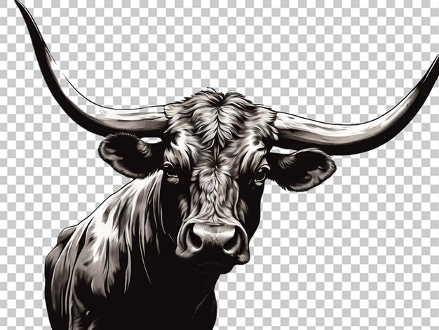 PSD exas longhorn head silhouette instant do on white background