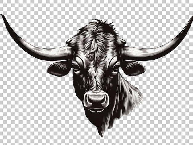 Exas longhorn head silhouette instant do on white background