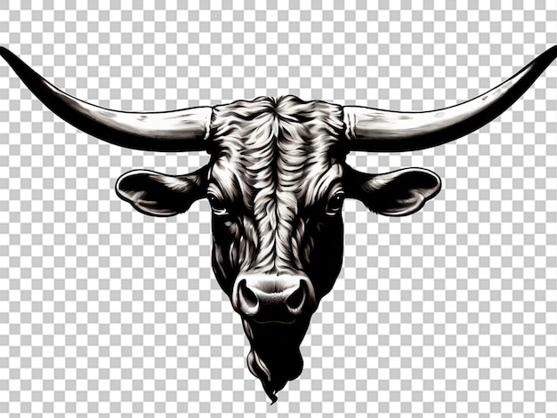 Exas longhorn head silhouette instant do on white background