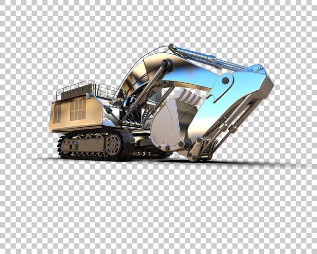 PSD excavator geïsoleerd op de achtergrond 3d rendering illustratie