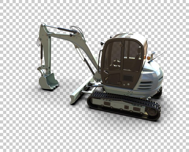 PSD excavator geïsoleerd op de achtergrond 3d rendering illustratie