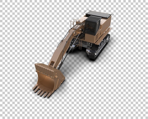 PSD excavator geïsoleerd op de achtergrond 3d rendering illustratie