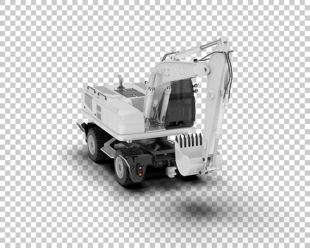 Excavator geïsoleerd op de achtergrond 3d rendering illustratie