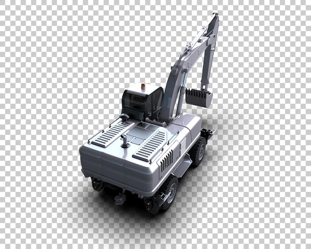 Excavator geïsoleerd op de achtergrond 3d rendering illustratie