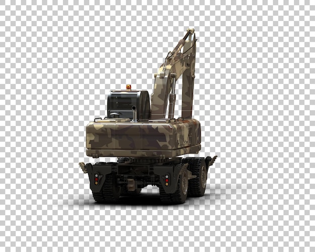 PSD excavator geïsoleerd op de achtergrond 3d rendering illustratie