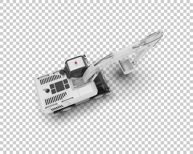 Excavator geïsoleerd op de achtergrond 3d rendering illustratie