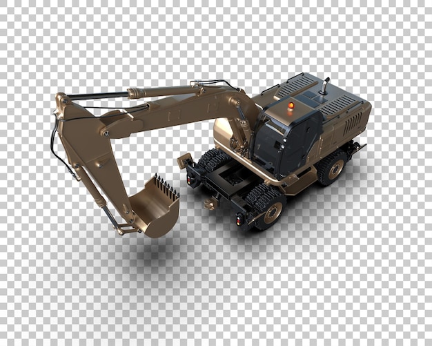 Excavator geïsoleerd op de achtergrond 3d rendering illustratie
