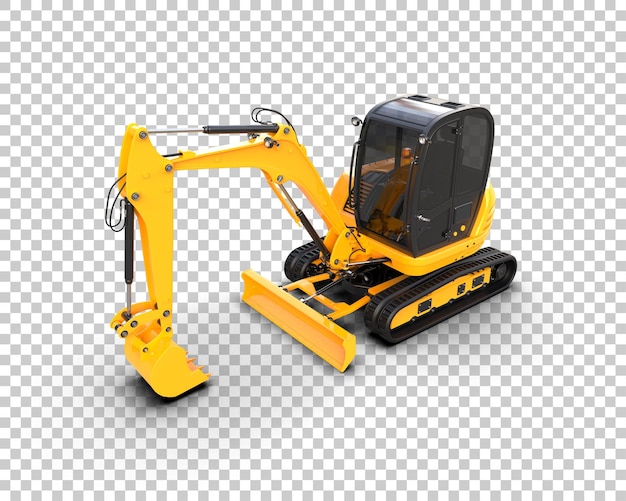 PSD excavator isolated on background 3d rendering illustration