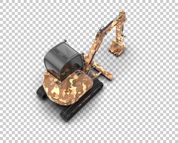 PSD excavator isolated on background 3d rendering illustration