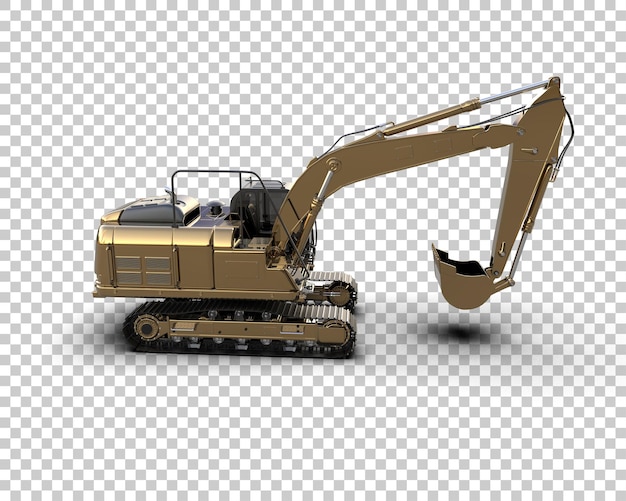 excavator isolated on background 3d rendering illustration