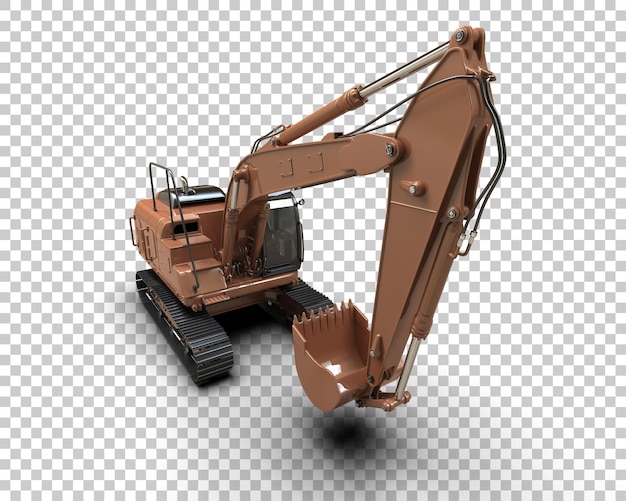 PSD excavator isolated on background 3d rendering illustration