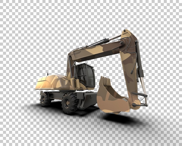 PSD excavator isolated on background 3d rendering illustration