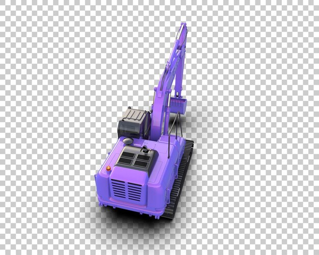 PSD excavator isolated on background 3d rendering illustration