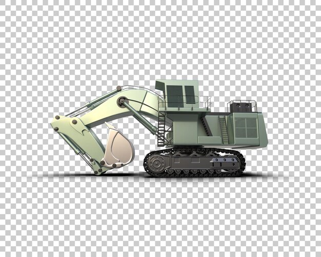 PSD excavator isolated on background 3d rendering illustration