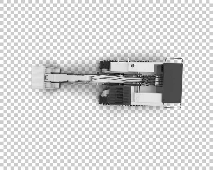 PSD excavator isolated on background 3d rendering illustration