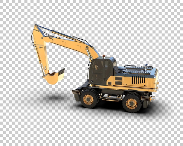 Excavator isolated on background 3d rendering illustration