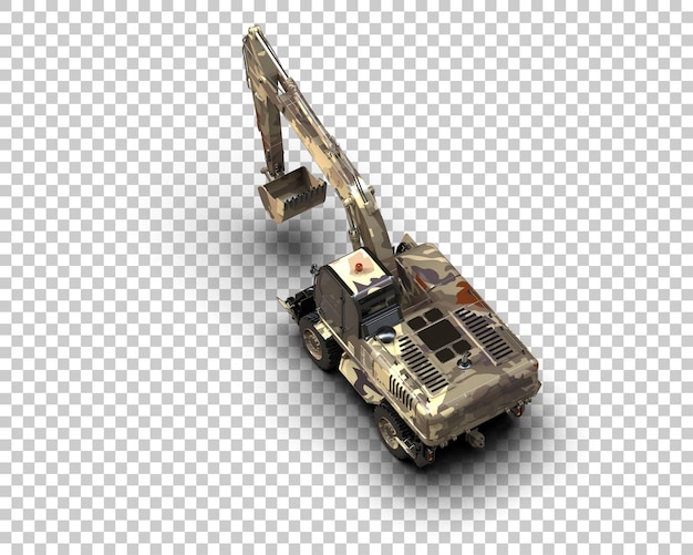 PSD excavator isolated on background 3d rendering illustration