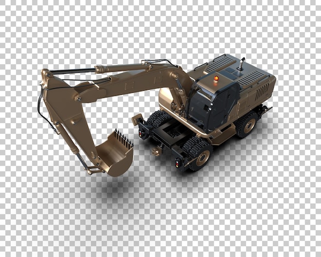 PSD excavator isolated on background 3d rendering illustration