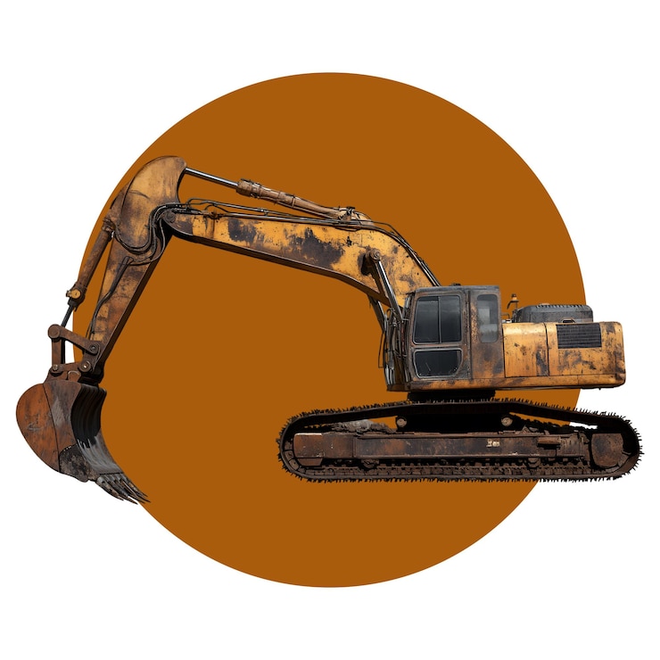 PSD excavator isolated on transparent background excavator png