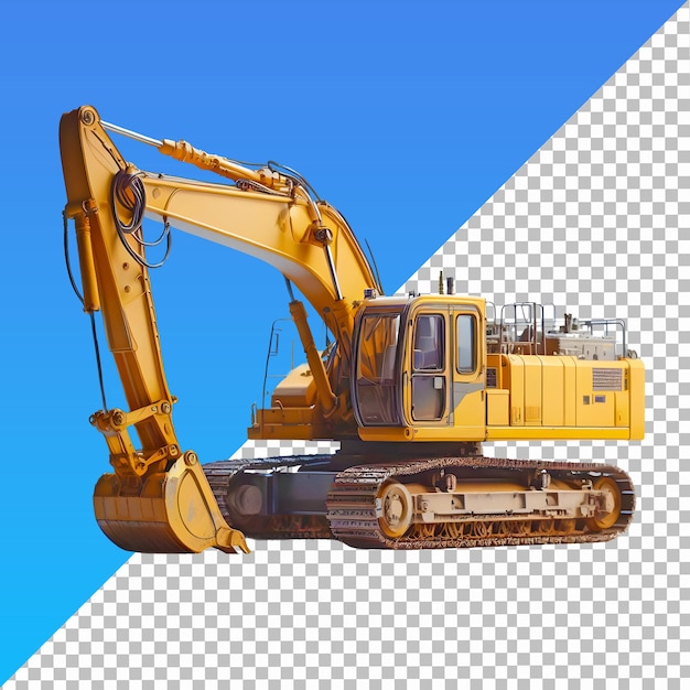 PSD excavator isolated on transparent background