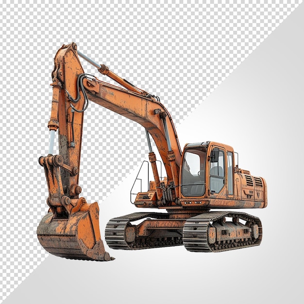 PSD excavator isolated on white background