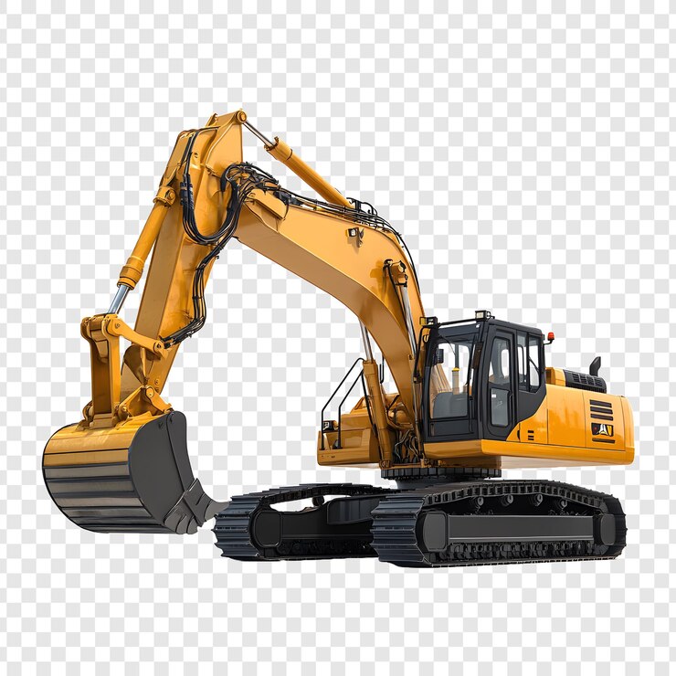 PSD excavator png geïsoleerd op een transparante achtergrond