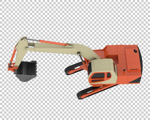 PSD excavator speelgoed geïsoleerd op doorzichtige achtergrond 3d rendering illustratie