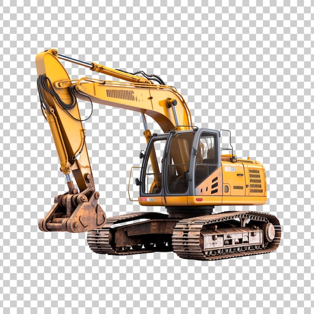 PSD excavator track isolated on a transparent background