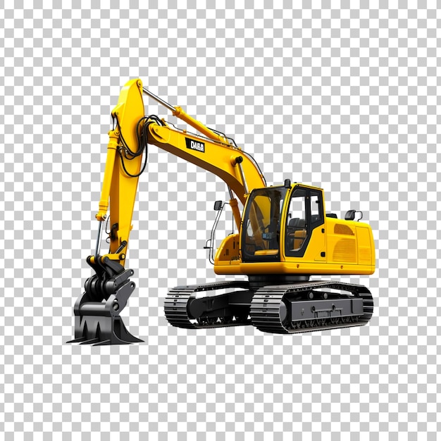 PSD excavator track isolated on a transparent background