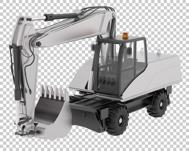 PSD excavator on transparent background 3d rendering illustration