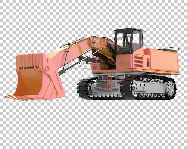 Excavator on transparent background 3d rendering illustration