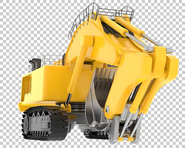 PSD excavator on transparent background 3d rendering illustration